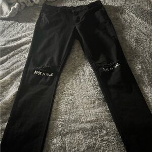 RTA black rest in peace Jeans